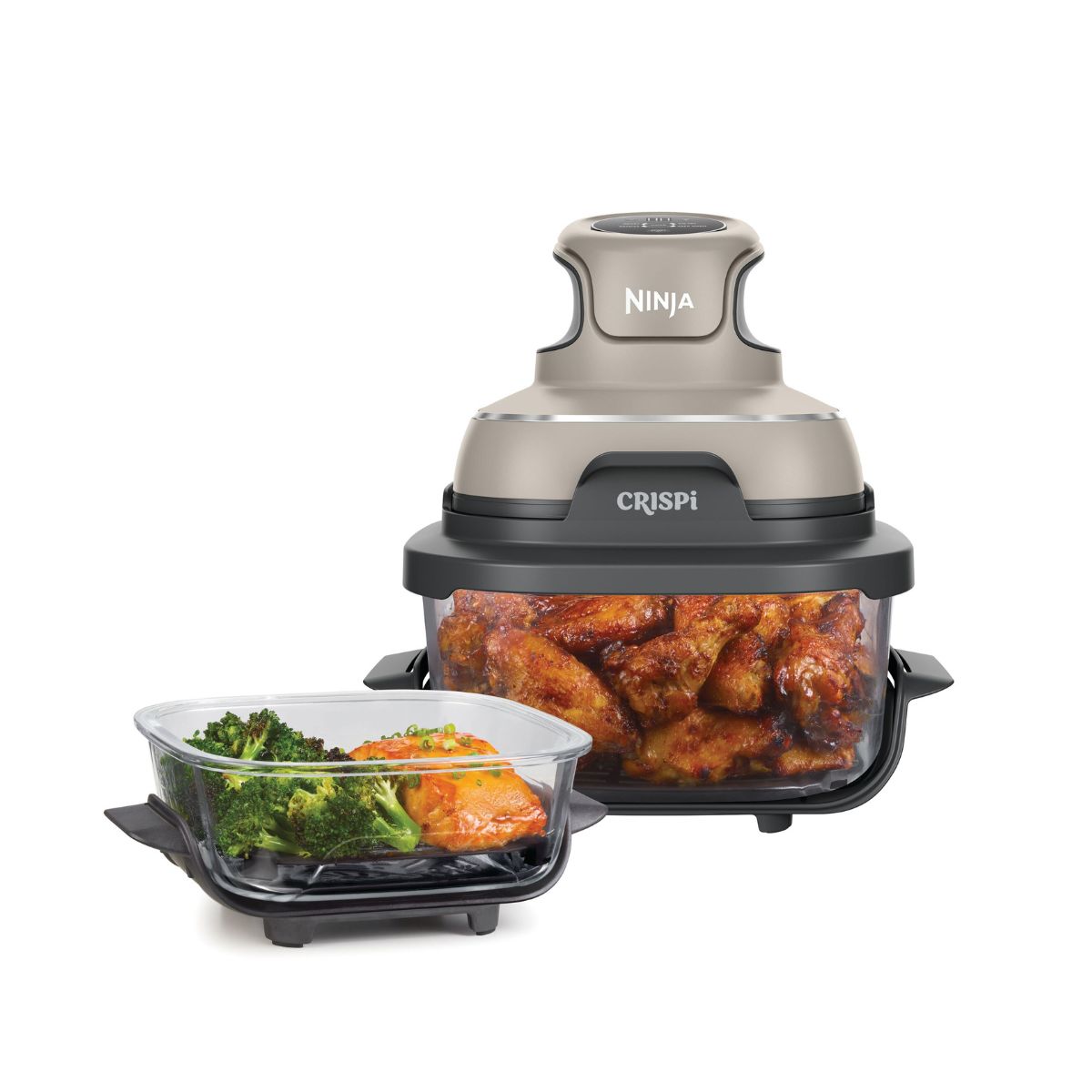 Ninja Crispi 4-in-1 Portable Glass Air Fryer-Stone FN101UKST