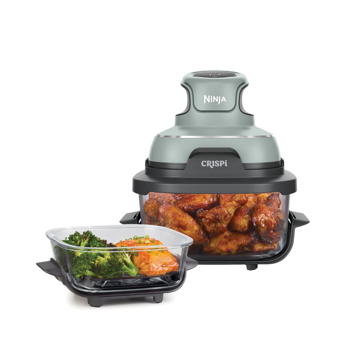 Ninja Crispi 4-in-1 Portable Glass Air Fryer-Sage FN101UKSG