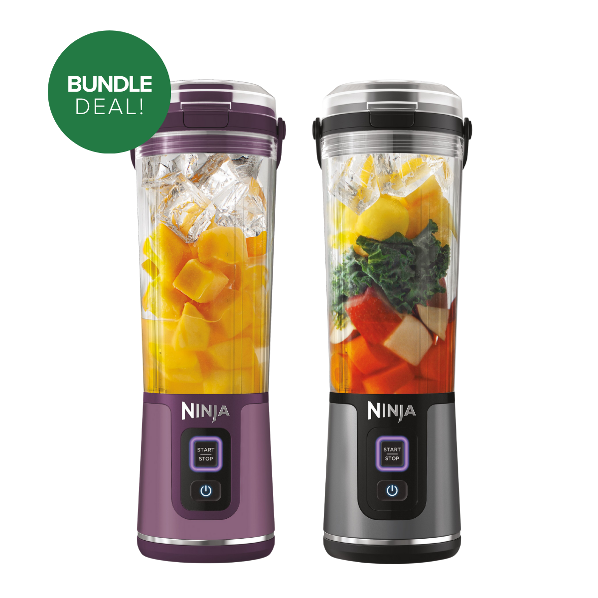 Ninja Blender Blast 530ML Black & Purple Bundle