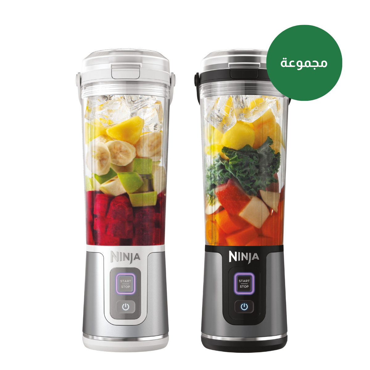 باقة Ninja Blender Blast بسعة 530 مل باللون الأسود والازرق