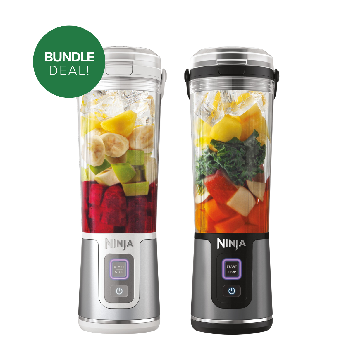 Ninja Blender Blast 530ML Black & White Bundle